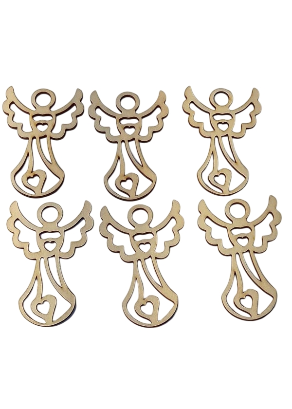 Komplet 6 angelov s srčkom