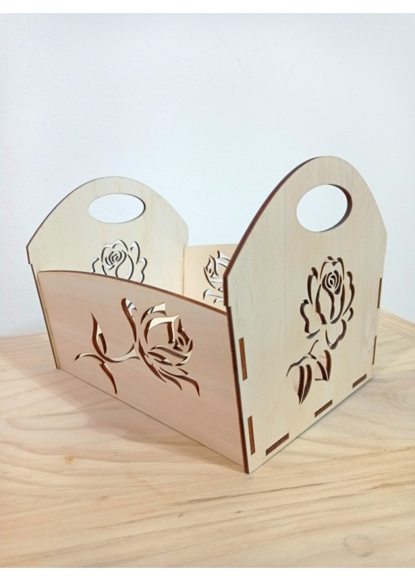 Lesena gajbica - zaboj darilni z vrtnico