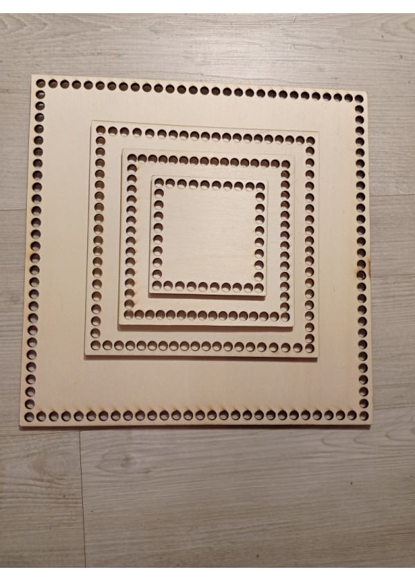 Lesene baze za kvačkanje košar in pladnjev -  kvadrat