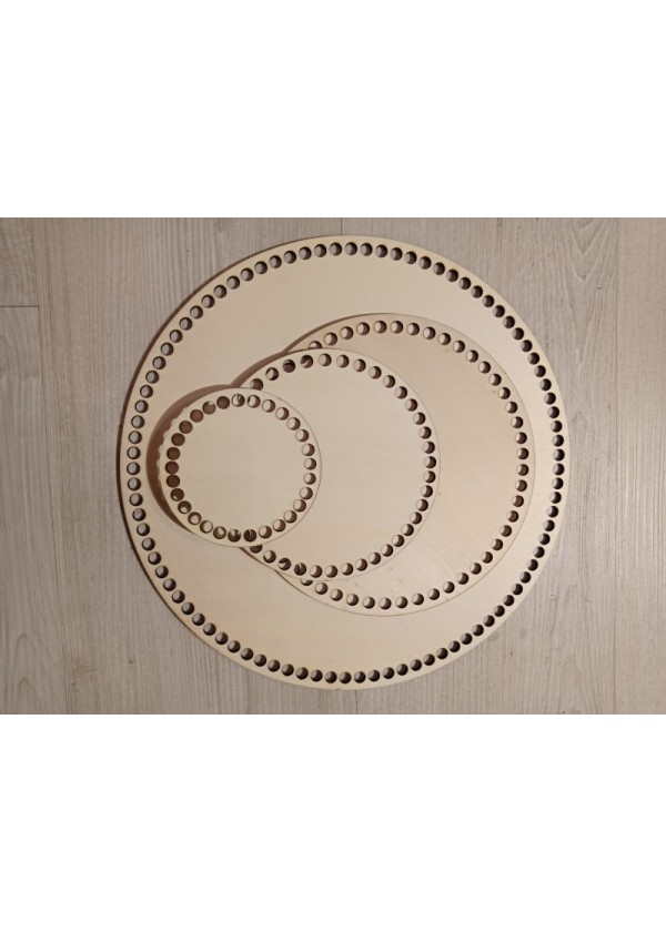 Lesene baze - lesene osnove za kvačkanje košar in pladnjev - okrogla