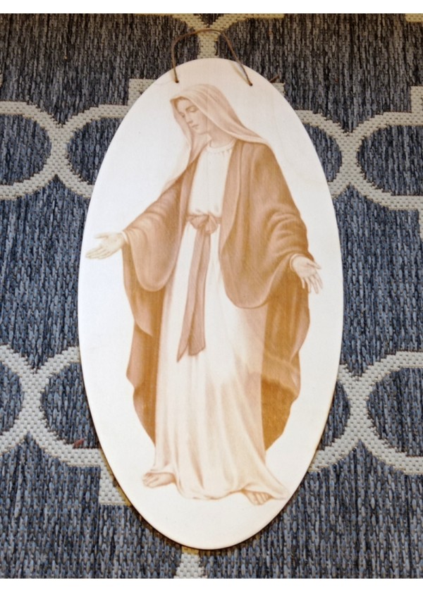 Marija - gravirana lesena slika 50 cm