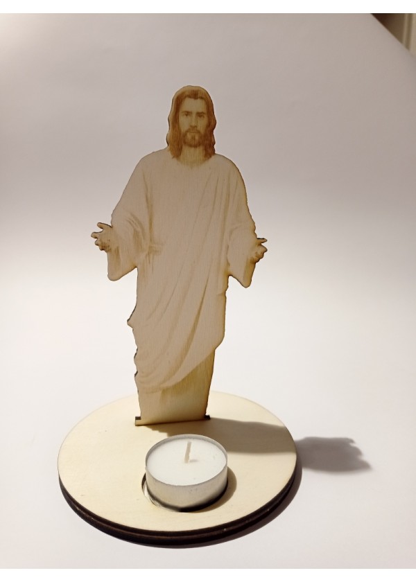 Leseni svečnik Jezus