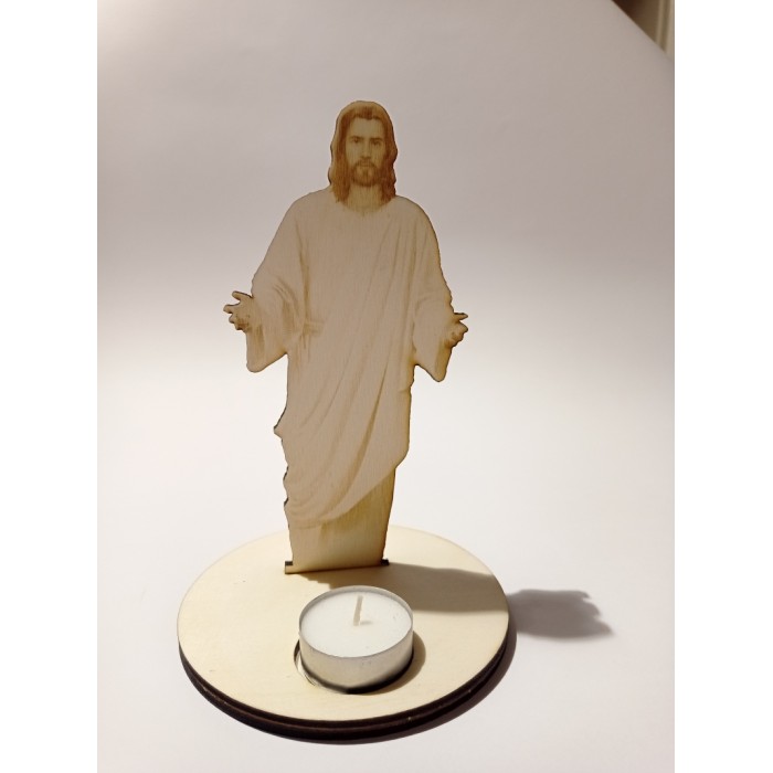Leseni svečnik Jezus