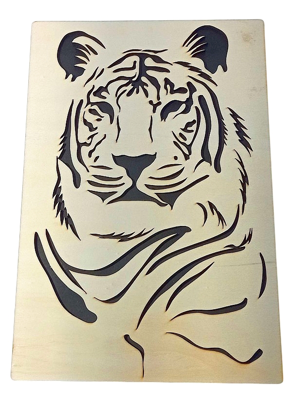Tiger velika lesena slika